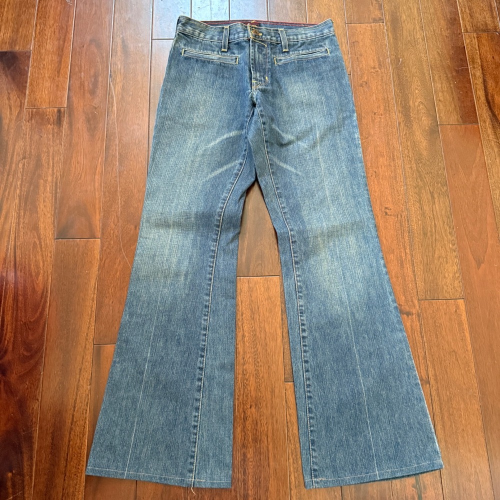 Von Dutch Originals Flare Jeans Womens 28 Y2K Low Rise Made USA Bootcut Boho‎